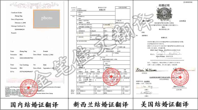 结婚证翻译样稿